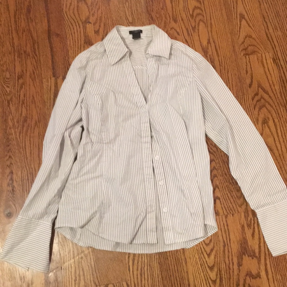Ann Taylor Pinstripe Blouse